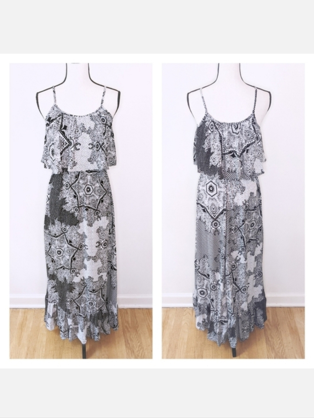 💜 NWT Cotton Bleu Patterned Maxi Dress, Size Small